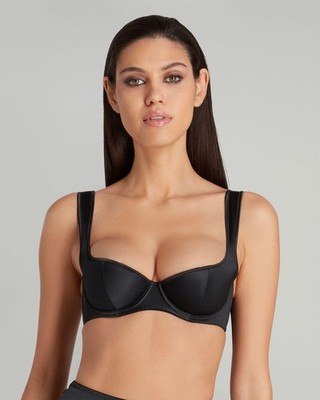 Agent Provocateur Nikita Black Satin Bra 36D NWT $160