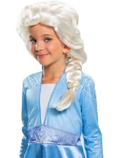 Girls Frozen 2 Elsa Wig Costume Accessory