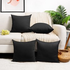4 Pack Decorative 100 Cotton Pillow Covers Square Cushion Cover Solid DIY Ha...