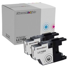 2PK LC75BK for Brother LC75 BLACK Ink Cartridge MFC-J625DW MFC-J6910DW MFC-J430W