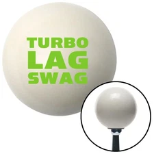 Green Turbo Lag Swag Ivory Shift Knob w/ M16x1.5 Insert Shifter Auto Manual