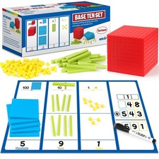 Torlam 131 PCS Base Ten Blocks - Place Value Blocks, Plastic Base 10 Math Man...