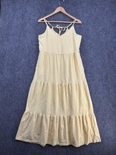 Old Navy Light Yellow Tiered Maxi Sundress Women’s L Tall Beachy Resortwear
