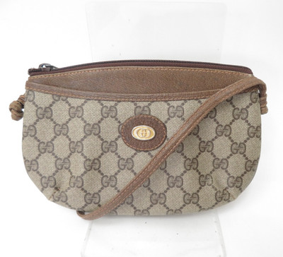 Authentische Gucci GG Supreme PVC-Leder Schulter Messenger Bag Crossbody I#53671