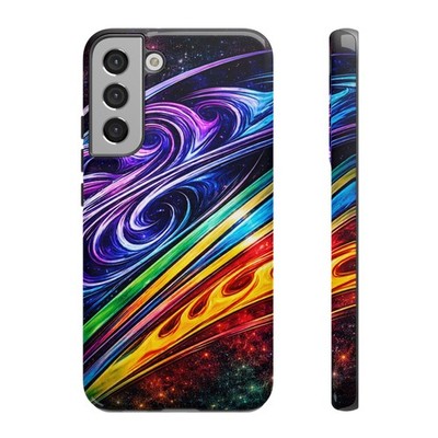 Abstract Cosmic Swirls phone case | Galaxy Rainbow Protective Case