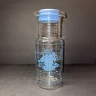Vtg PYREX 1.5 L Glass Cold Beverage Carafe Pitcher CORNFLOWER Blue #7014 W/Lid