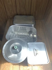 U.S. MILITARY FIELD COOKING POTs WW2 1944 S.S. Mfg wlth Lids-Set Of 5