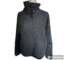 NIKE Women Therma Fleece Cowl Neck Pullover Sweater Black Size Small