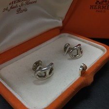 Orecchini EGA HERMES vintage Chaine d'Ancre argento 925 4g traforati*/ZA0272