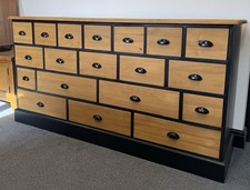 Solid Pine Large Merchants Apothecary Chest of Drawers