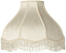Lamp Shade Cream Large Scallop Dome 6" Top x 17" Bottom x 11" Height Spider 