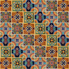 Mexican Tiles Mix Box of 100 Talavera Tiles Hand Painted 5 Colonial Patterns F80