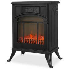 Elektroheizung Elektrokamin mit Heizlüfter Kaminofen Flammeneffekt schwarz