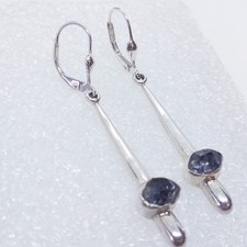 echter NATUR Herkimer Diamant Ohrringe Ohrhänger Ohrschmuck Klappbrisur