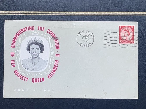 GB 1953 QEII Coronation Day (2nd June) Commemorative Cover w/ insert, Uckfield