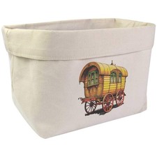 Large 'Vintage Romany Caravan' Canvas Organiser / Storage Bag (OR00035369)