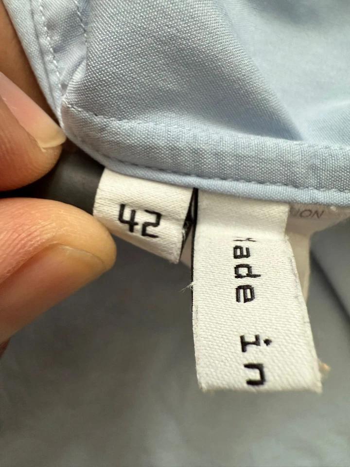 Camisa de algodón Balenciaga Paris azul claro talla 16/42 Foto 3 de 4