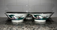 Chinese Famille Rose Rice Bowls Two Ladies In Garden - Set of 5