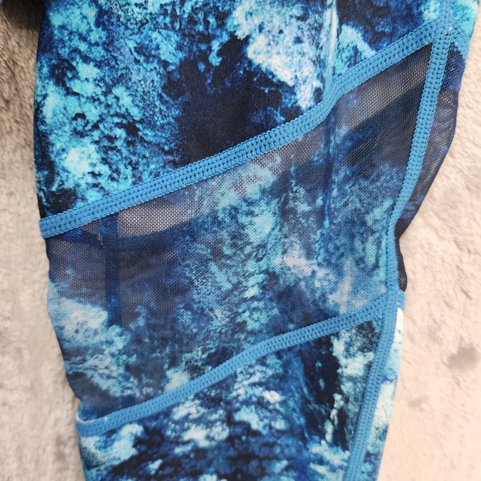 Ideology Leggings Mujer M Azul Negro Tiro Medio Malla Transparente Recortado Tobillo Yoga Foto 2 de 4
