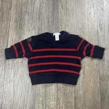 Polo by Ralph Lauren Baby Boy's Knit Sweater Navy Red Striped - Size 3 Months