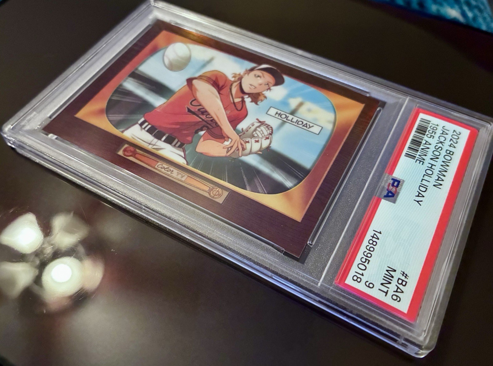 Jackson Holliday 2024 Bowman Chrome 1955 Anime ROOKIE Refractor PSA 9 RC view 3