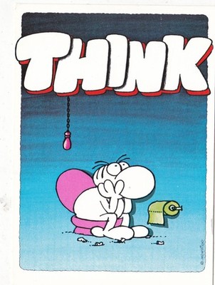 Guillermo Mordillo Think Postcard veröffentlicht 1983 VGC