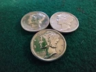 1939 PDS Mercury Dimes Circulated Sharp Higher-Grade 3-Coin Lot See Pics