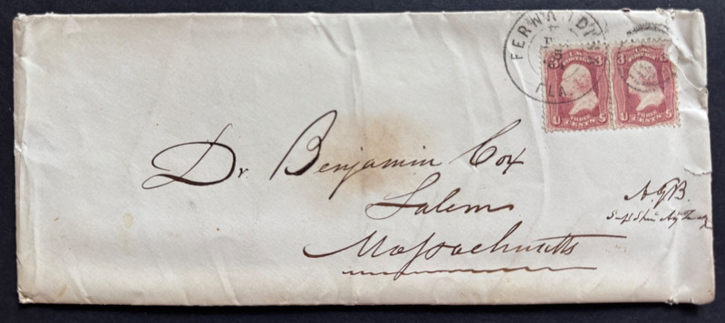 AtoZ.1864Civil War Aboard Steam Revenue Cutter Ship Postmarked Fernandina FLtoMA