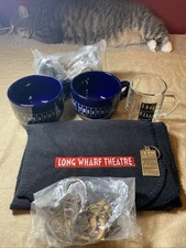 Long Wharf Theater New Haven CT Vintage Collectible Set, Keychains, Mugs, Scarf