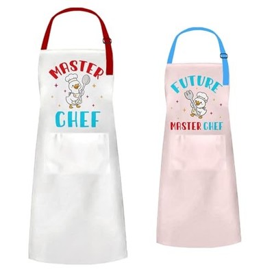 2 Pack Mommy and Me Aprons, Mother Daughter Matching Aprons with Master Chef#3