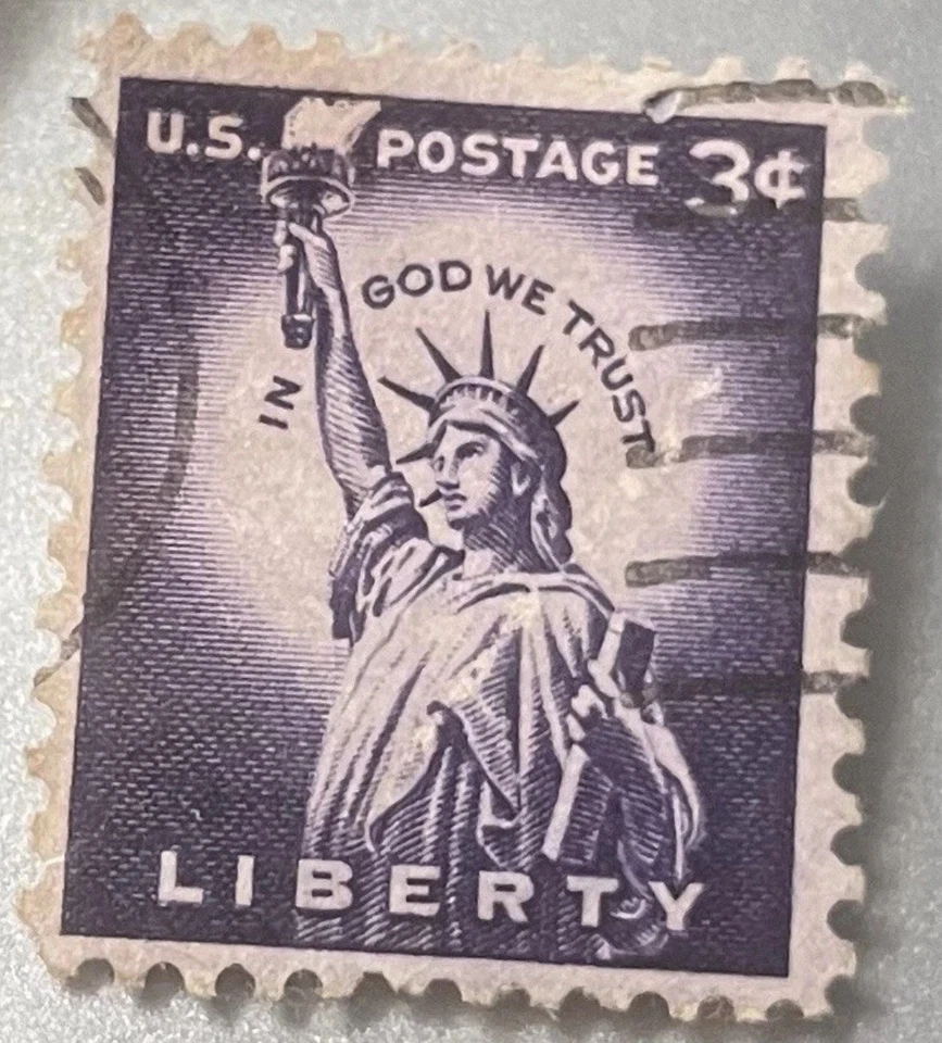 1954 年自由女神 3 美分邮票 - 未使用 — 第 2/2 张图片