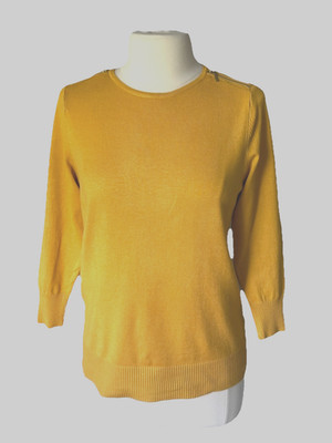 Joseph A. Womans Petite M Sweater Shoulder Zippers 3/4 Sleeves Rayon Blend Y2K