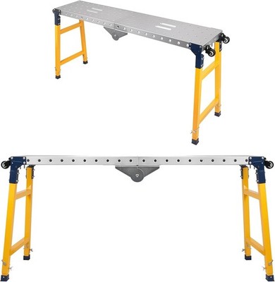 1100lb Adjustable Folding Work Table Work Platform w/Caster,Welding Table,Garage