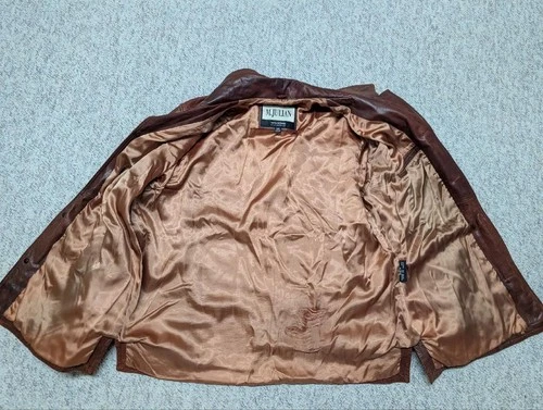 1990s vintage WILSONS leather coat 2XL brown PATINA broke-in Y2K distressed image 4