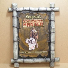 Vintage Seagram's Canadian Hunter Mellow Sipping Whiskey 3D Sign 23" x 18"