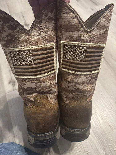Ariat Workhog Patriot Steel Toe Work Boot Earth/Sand Camo Mens Size 13D - Picture 9 of 13