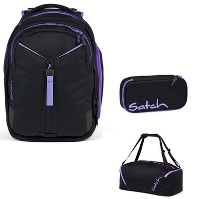 Schulrucksack Set Satch Match Purple Phantom 3tlg. Sporttasche und Schlamperbox
