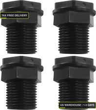 4 Pack Garden Hose Bulkhead Fitting, Double Threaded Bulkhead Water Tank Connect