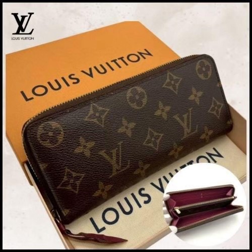 Louis Vuitton Portefeuille Clemence Fuchsia Monogram Long Wallet