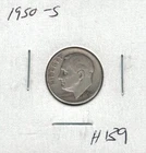 1950 S Roosevelt Dime H139 !!!Free Shipping!!!