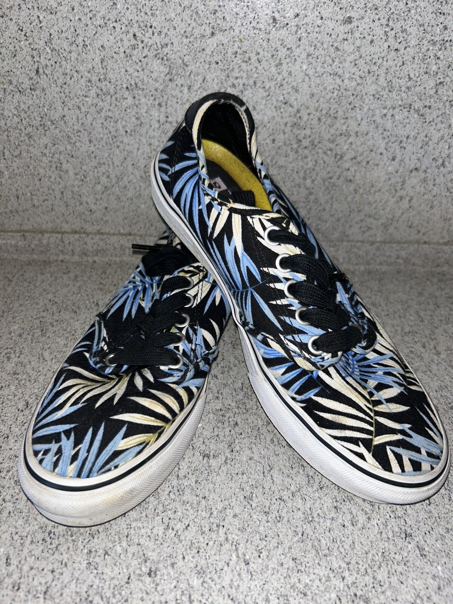 Vans Off The Wall Shoes Women Blue Black Hawaiian Tropical