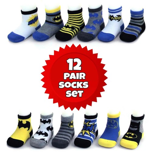 DC Comics Assorted Superhero Characters 12 Pair Socks Set, Baby Boys, Age 0-24M - Picture 8 of 49