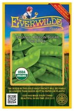 75 Organic Oregon Sugar Pod II Pea Seeds - Everwilde Farms Mylar Seed Packet