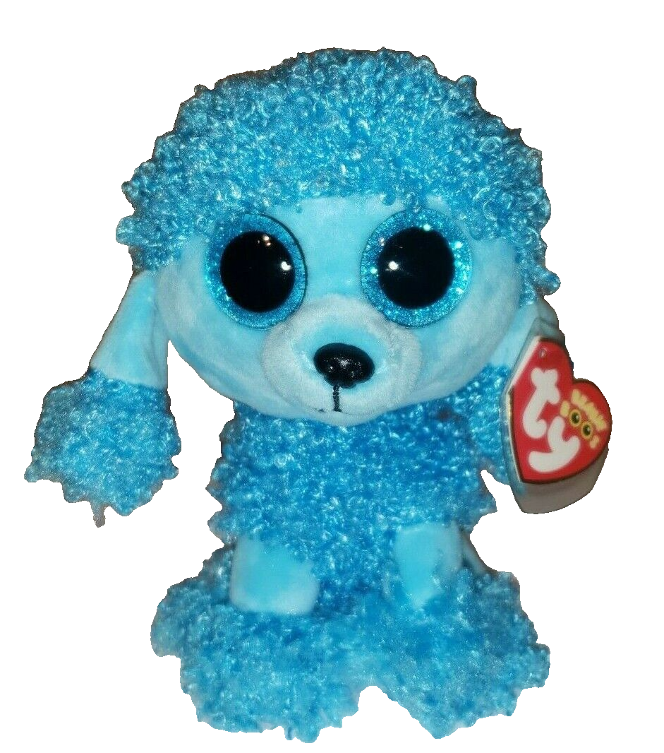 Ty Beanie Boos - MANDY the Bright Blue Poodle Dog 6