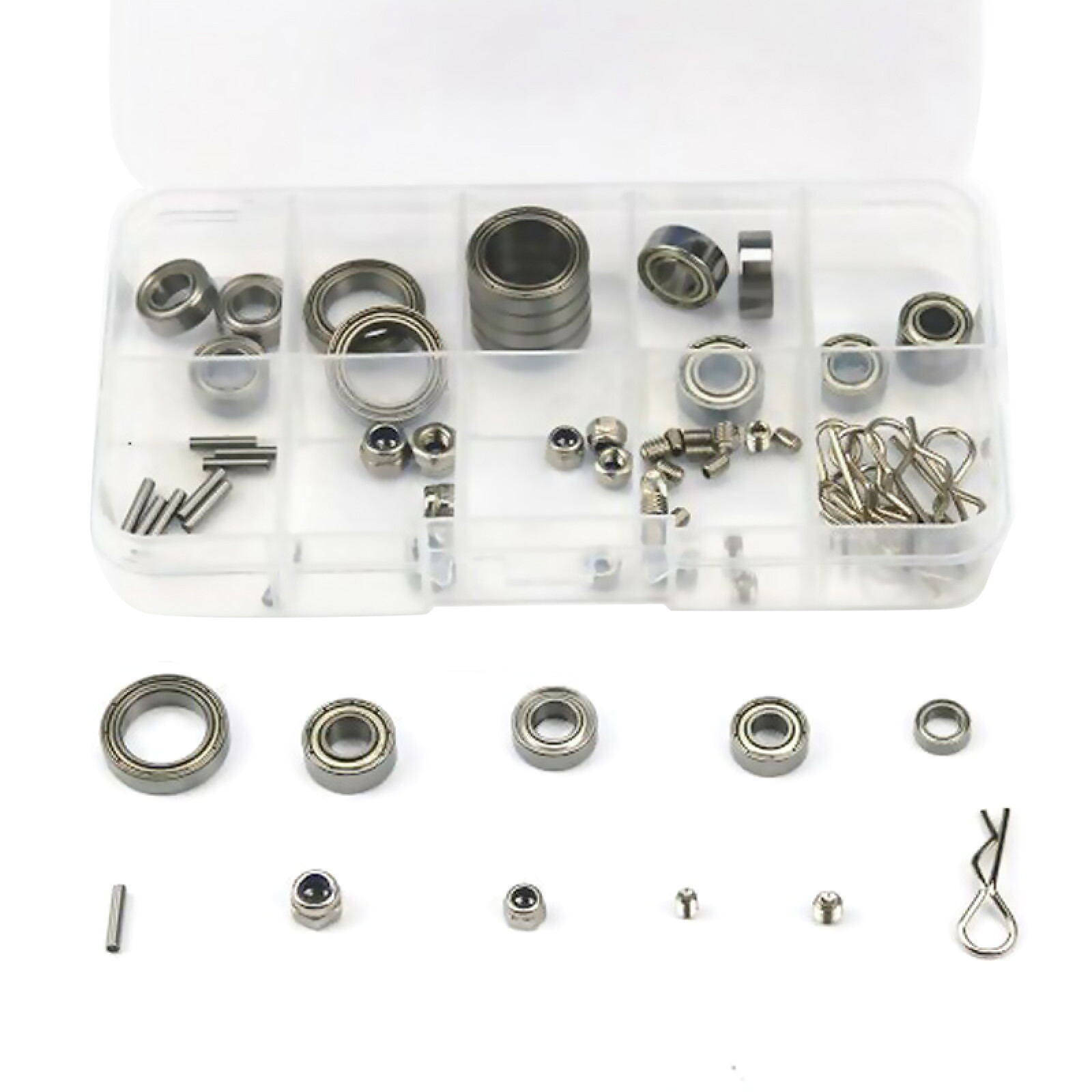 83-Piece Stainless Steel Climbing Screw Bearing Kit for Traxxas Summit 1/10 RC Car