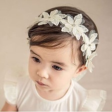 Baby Girls Cute Bow-Knot Headband Soft Lace Floral Hairbands Newborn Style 1