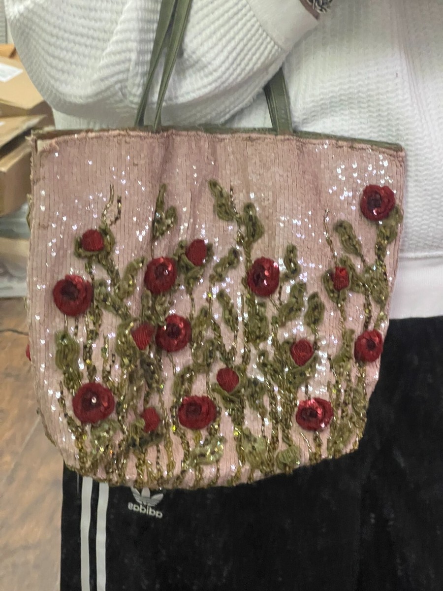 VALENTINO Garavani Sequin Pink Rose Tote New Y2K VTG | eBay