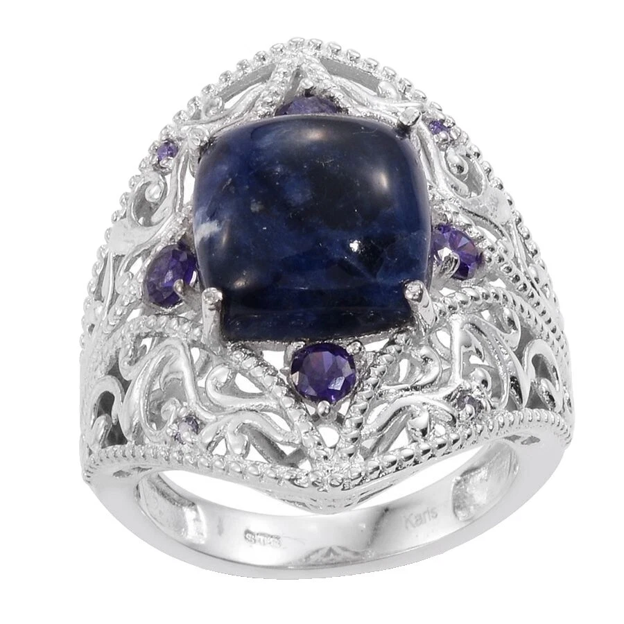 Anillos de moda de plata de ley de sodalita