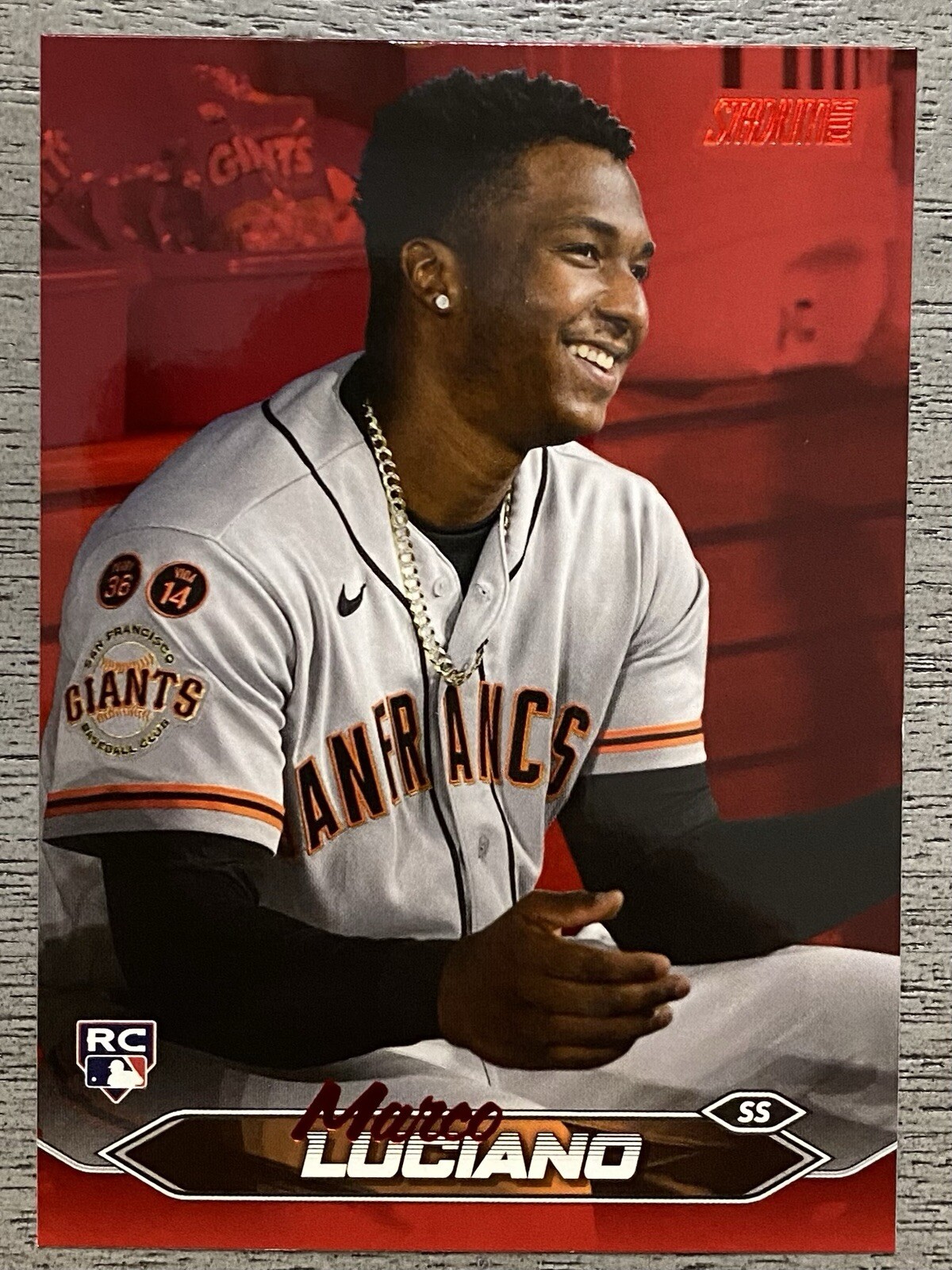 2024 Topps Stadium Club Red Foil #224 Marco Luciano RC  San Francisco Giants