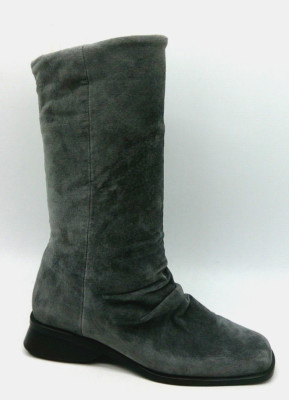Markon Simone Gray Soft Suede Scrunch Boots Women's Size 8.5 M